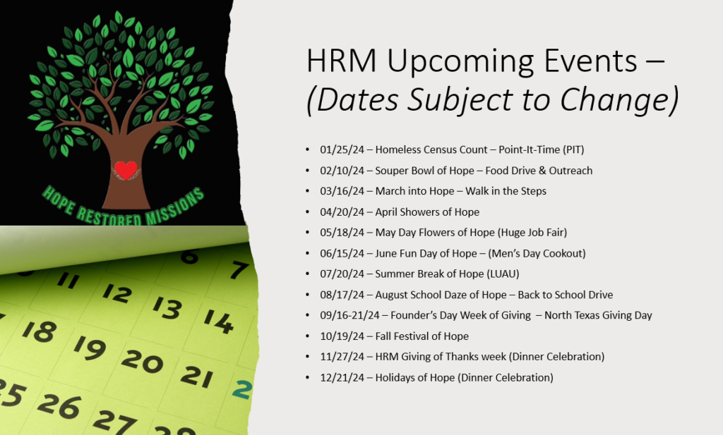 HRM 2024 Calendar of Events